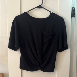 Wilfred Free Cropped Black Knot Front Women's Top